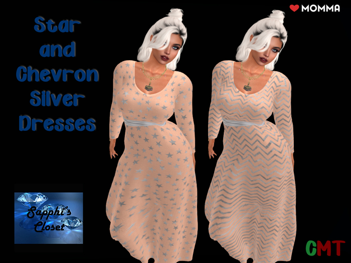 Chevron & Star Silver Dresses