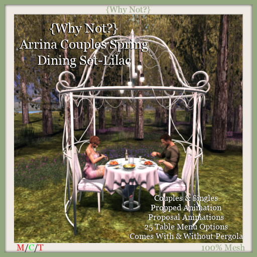 {Why Not?} Arrina Couples Spring Dining Set-Lilac-Boxed