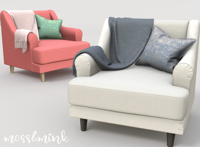 Second Life Marketplace {moss&mink} Marley Easy Chair