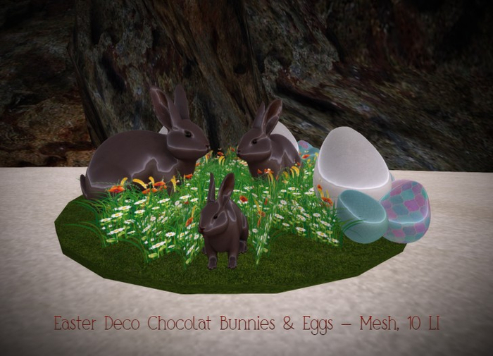 Easter Deco Chocolat Bunnies & Eggs - Mesh, 10 LI (Boxed)
