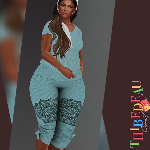 BTC - LoveMomma -Valentina Capris Set -CalmLtBlue
