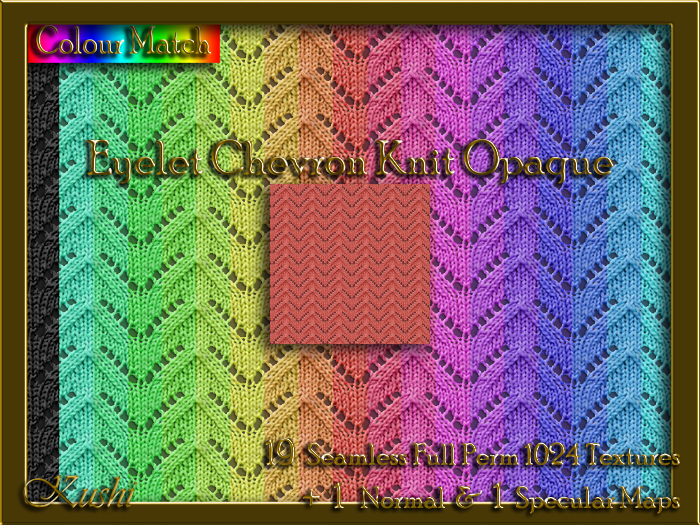 Eyelet Chevron Knit Opaque Seamless Texture Set