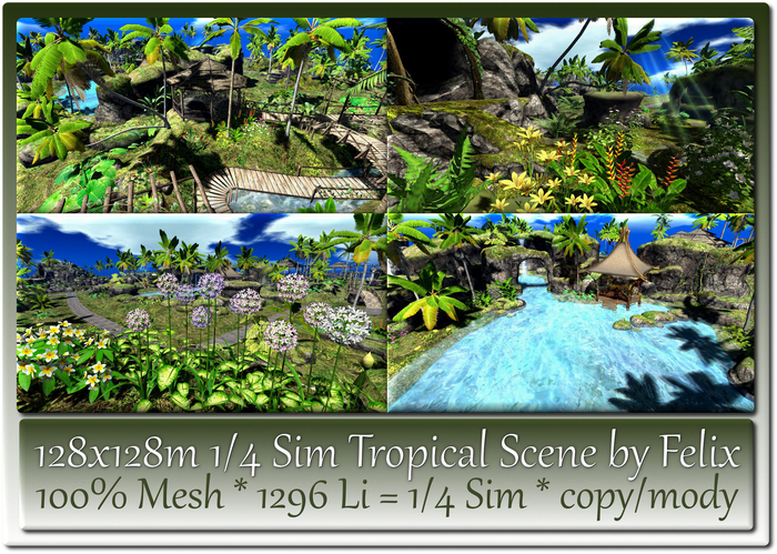 128x128m 1/4 Sim Tropical Scene by Felix 1296 Li c-m