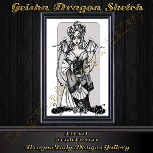 Geisha Dragon Sketch