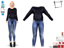 Dae Obj FBX For Realistic Denim Blouse Outfit Slink, Maitreya, Belleza, Tonic, Legacy, Voluptuous