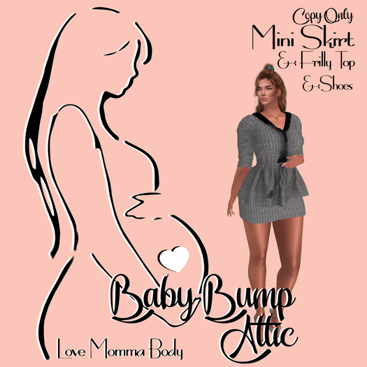 *BBA* Mini Skirt & Frilly Top (gray)