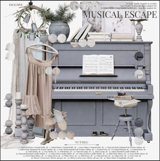 15. Nutmeg. Musical Escape Ashen Rounded Candle Holder