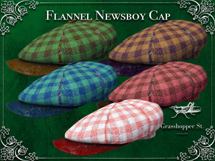 Grasshopper St Newsboy Cap - Flannels