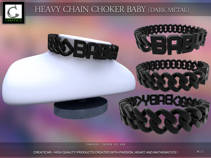 Heavy Chain Choker Baby (dark metal) by CREATiCA 