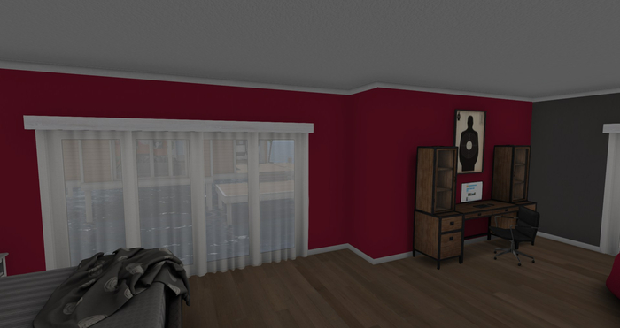 Red Feature Wall -Tortuga Stilt Home