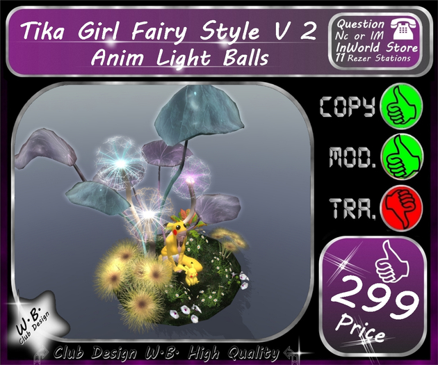 * Tika Girl Fairy Style * Anim. Light Ball Flowwer *