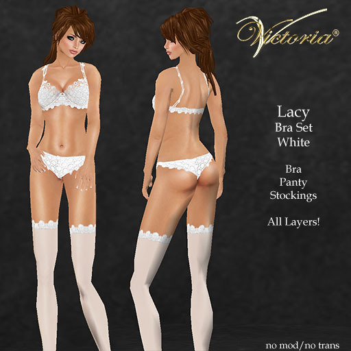 VictoriaV - Lacy Bra Set White