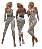 Suit Amber Spring Flowers with Belt MAITREYA