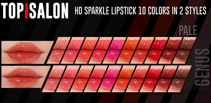 TOP1SALON - HD SPARKLE LIPSTICK (Genus) P1 PALE