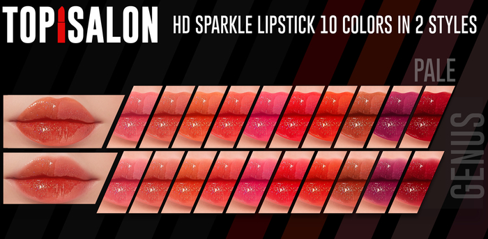TOP1SALON - HD SPARKLE LIPSTICK (Genus) P2 PALE