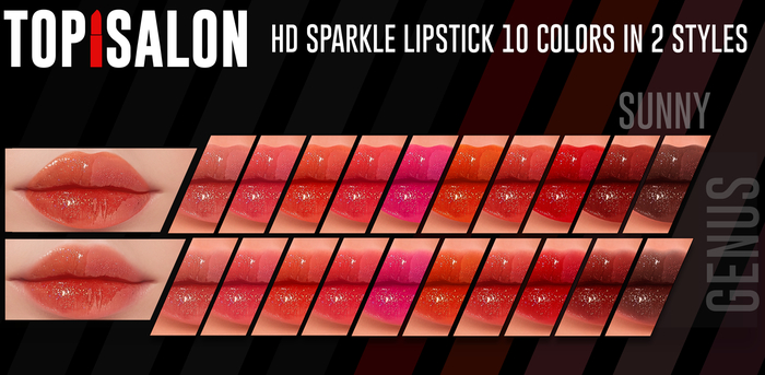 TOP1SALON - HD SPARKLE LIPSTICK (Genus) P1 SUNNY