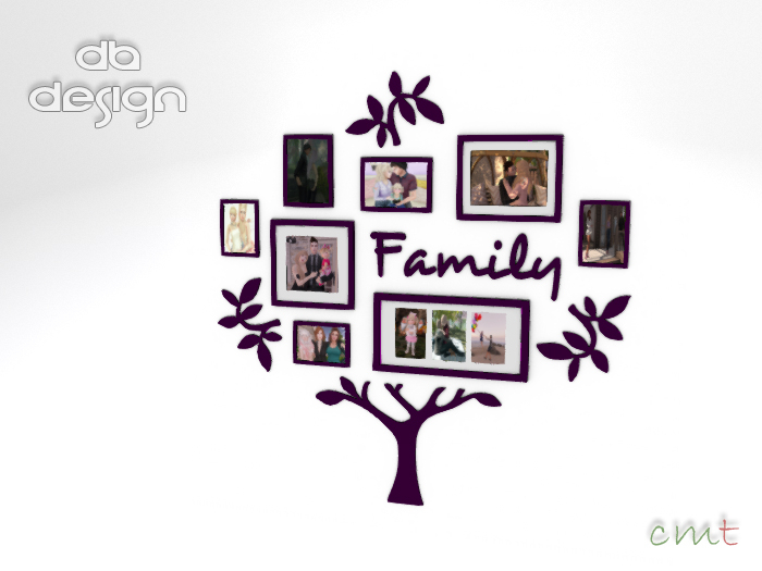 ::db:: Family Tree Picture Frames 10 different photos purple