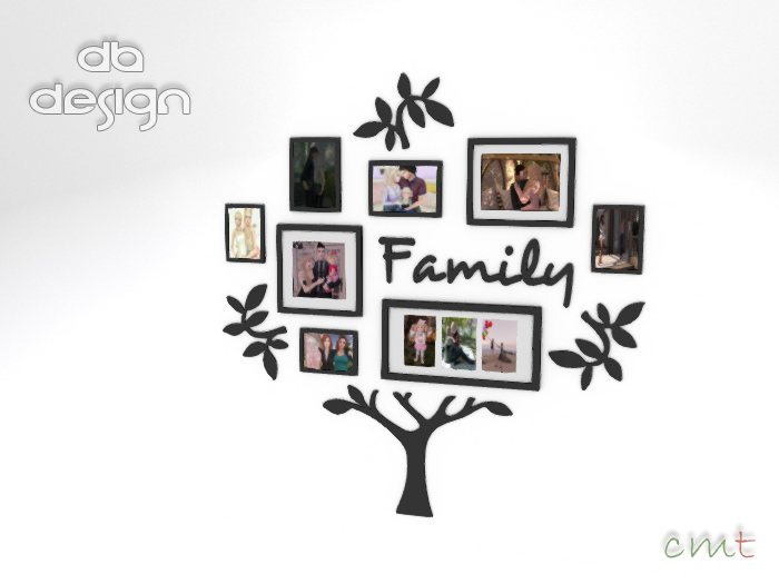 ::db:: Family Tree Picture Frames 10 different photos grey