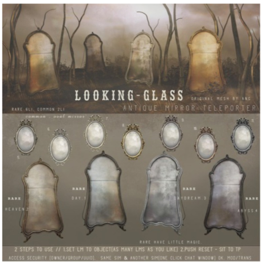 {anc} Looking-glass. {magic mirror} DAYDREAM 6Li RARE