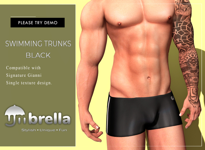 UMbreLLa - Black Swimming Trunks SIGNATURE
