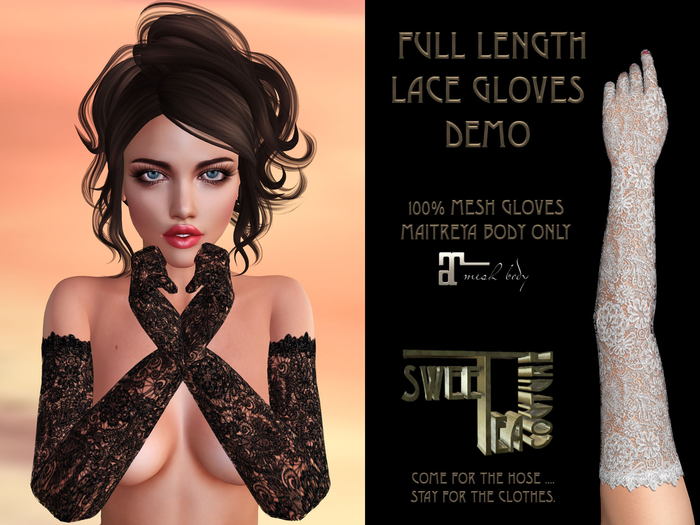 Full Length Lace Gloves Demo (add me ) Maitreya Avatar ONLY