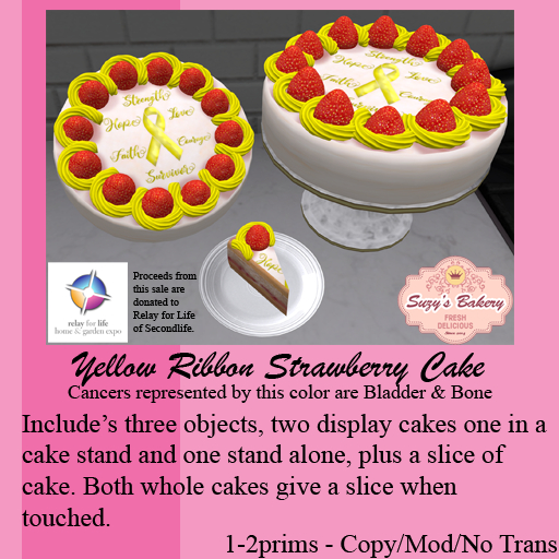 ~*SB*~ Yellow Ribbon Strawberry Cake