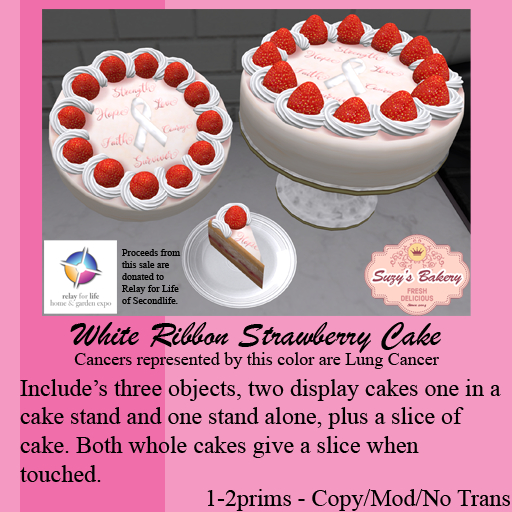 ~*SB*~ White Ribbon Strawberry Cake