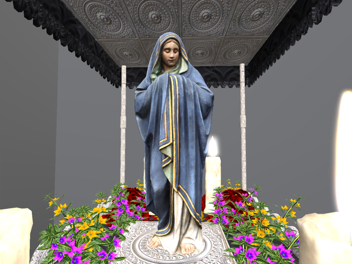 BOX ESTATUA PASO VIRGEN DOLOROS LILA PEQUE COPY