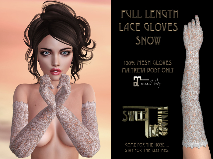 Sweet Tea Full Length Lace Gloves Snow for Maitreya