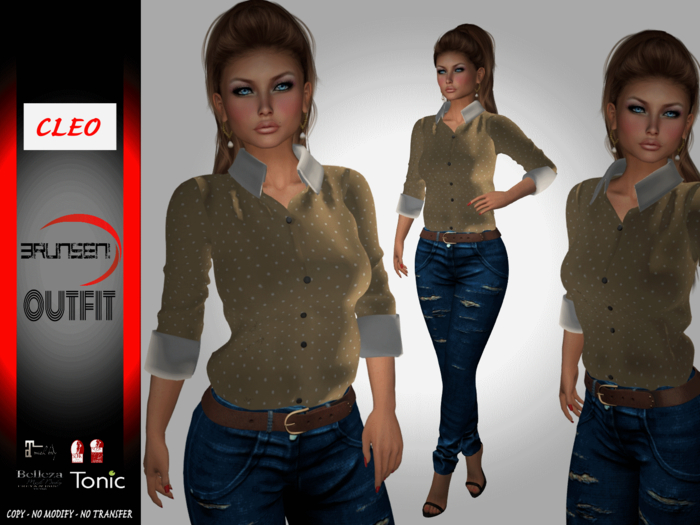 Brunsen Couture - Cleo Outfit Jeans Retro Shirt