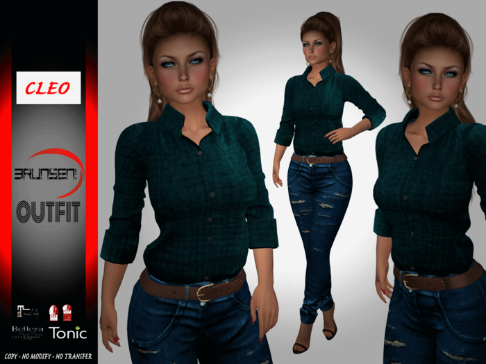 Brunsen Couture - Cleo Outfit Jeans Marine Shirt