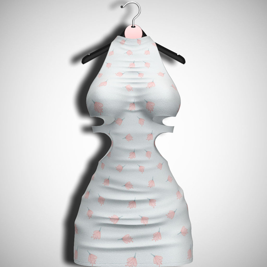 ChicModa // Donna Dress // LIGHT BLUE FLORAL
