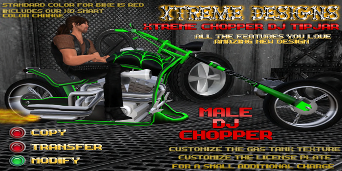 Xtreme Chopper DJ TipJar (Male)