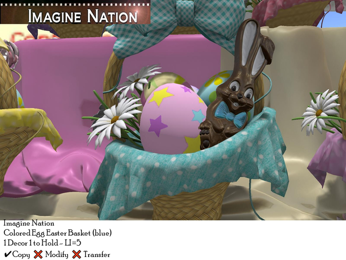 Colored Eggs Easter Basket-Blue