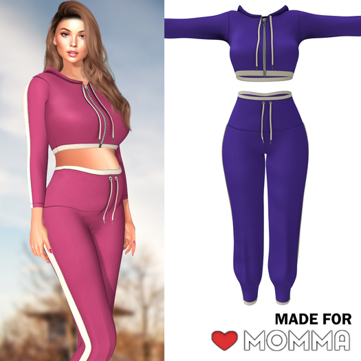Mommalicious - Sweatset Shirt+Pants for LoveMomma - blue