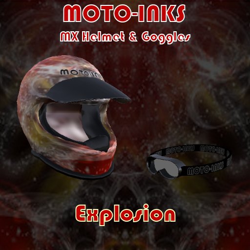 MX Motorcycle Helmet Explosion & Goggles