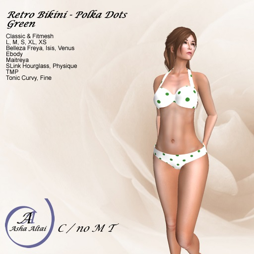 AA - Retro Bikini - Polka Dots - Green