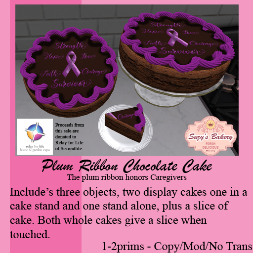 ~*SB*~ Plum Ribbon Chocolate Cake