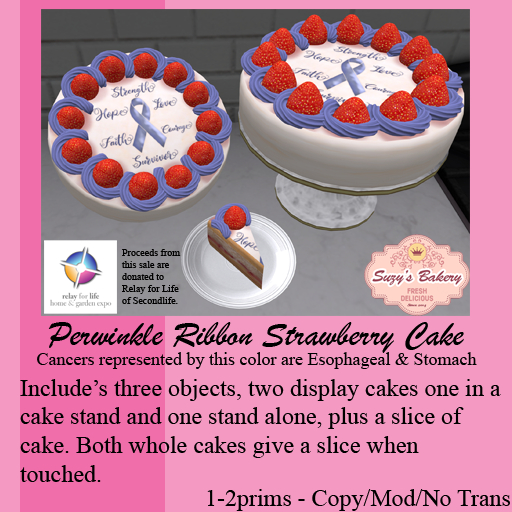 ~*SB*~ Periwinkle Ribbon Strawberry Cake
