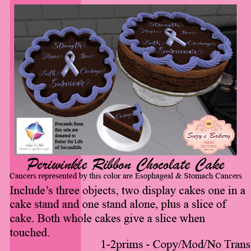 ~*SB*~ Periwinkle Ribbon Chocolate Cake