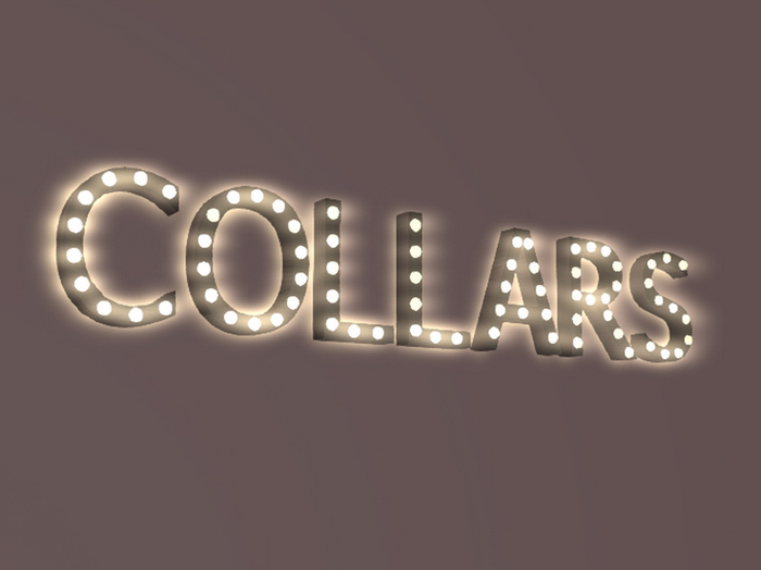 [Px] "COLLARS" Illuminated Light Bulbs Sign