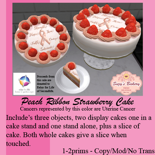 ~*SB*~ Peach Ribbon Strawberry Cake