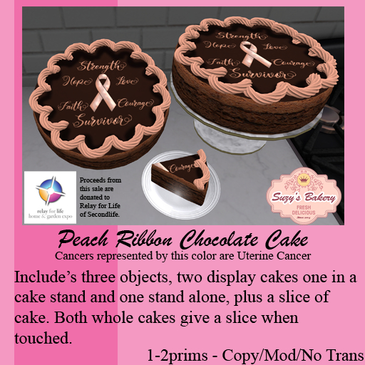 ~*SB*~ Peach Ribbon Chocolate Cake