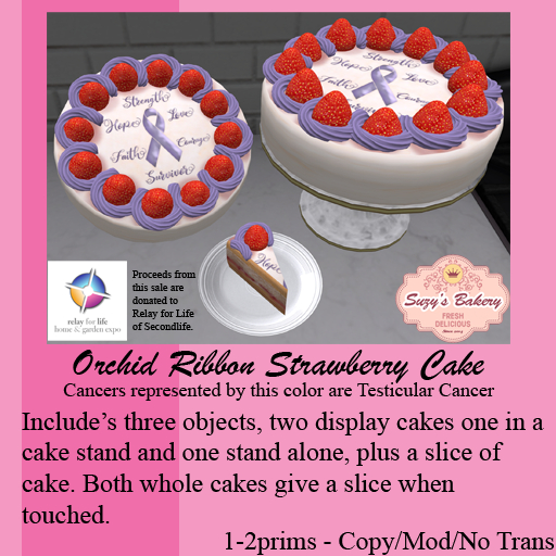 ~*SB*~ Orchid Ribbon Strawberry Cake