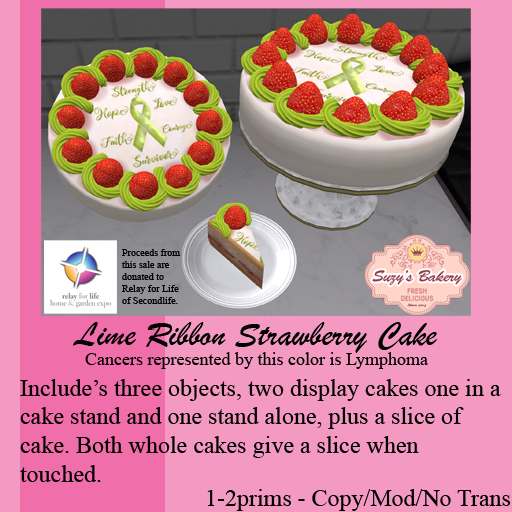 ~*SB*~ Lime Ribbon Strawberry Cake