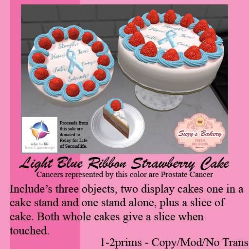 ~*SB*~ Light Blue Ribbon Strawberry Cake