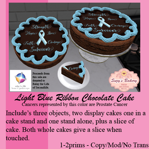 ~*SB*~ Light Blue Ribbon Chocolate Cake