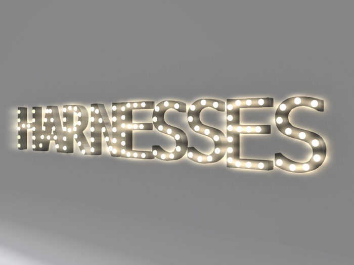 [Px] "HARNESSES" Illuminated Light Bulbs Sign
