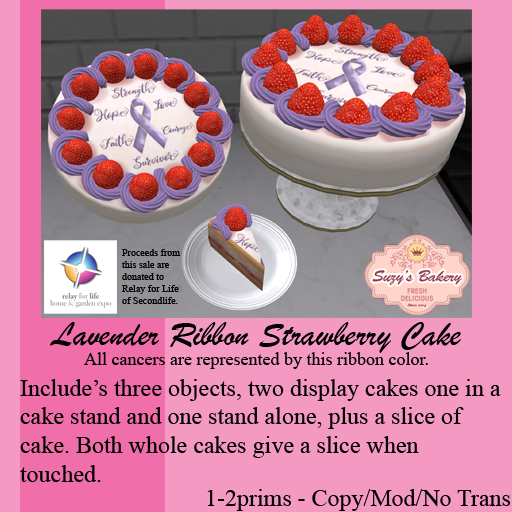 ~*SB*~ Lavender Ribbon Strawberry Cake