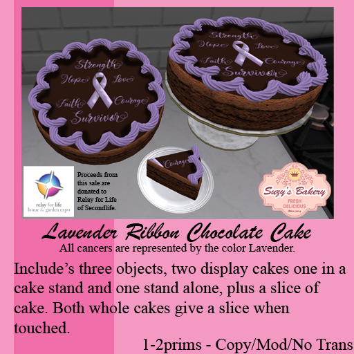 ~*SB*~ Lavender Ribbon Chocolate Cake